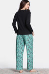 Zivame Mickey Mania Knit Poly Pyjama Set - Winter Green — thumbnail 4